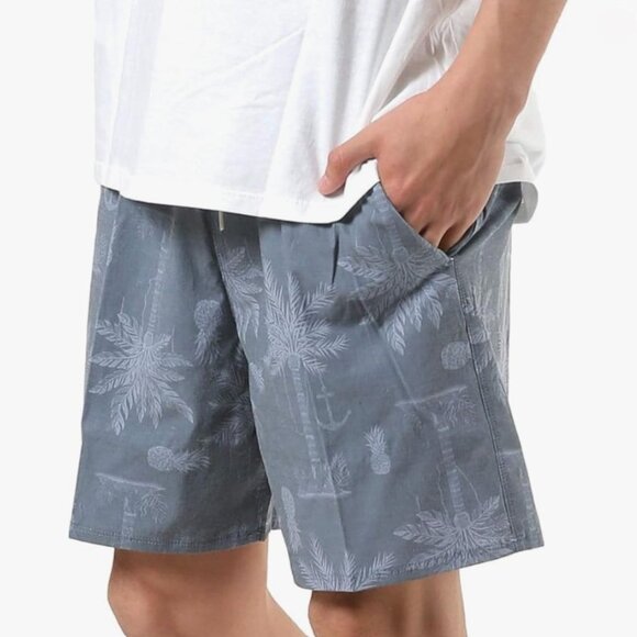 Hurley Medium Asylum Volley 17 Shorts Gray Pineapple Palm Tree Casual Wear - Picture 3 of 14